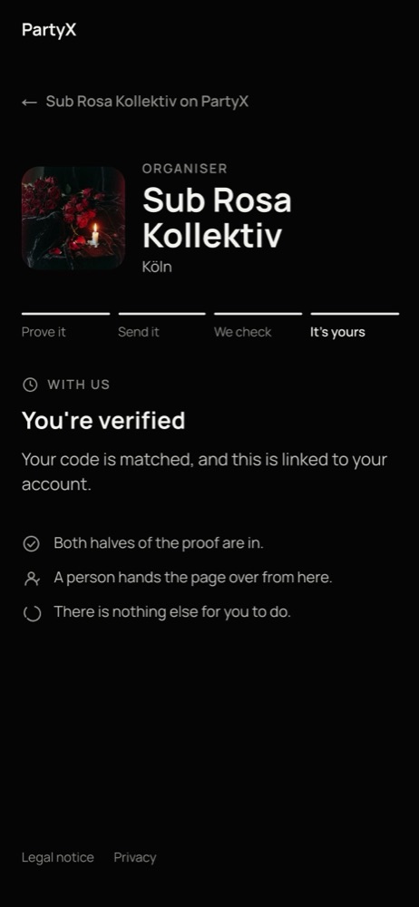 Onboarding on a phone: a venue owner verified, four steps to take the page